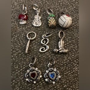BRIGHTON 9 Bracelet Charms Pineapple, Guitar, Soccer Ball, Cowboy Boot